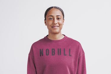 Nobull Crew Women's Sweatshirts Dark Red | Australia (JS9450)